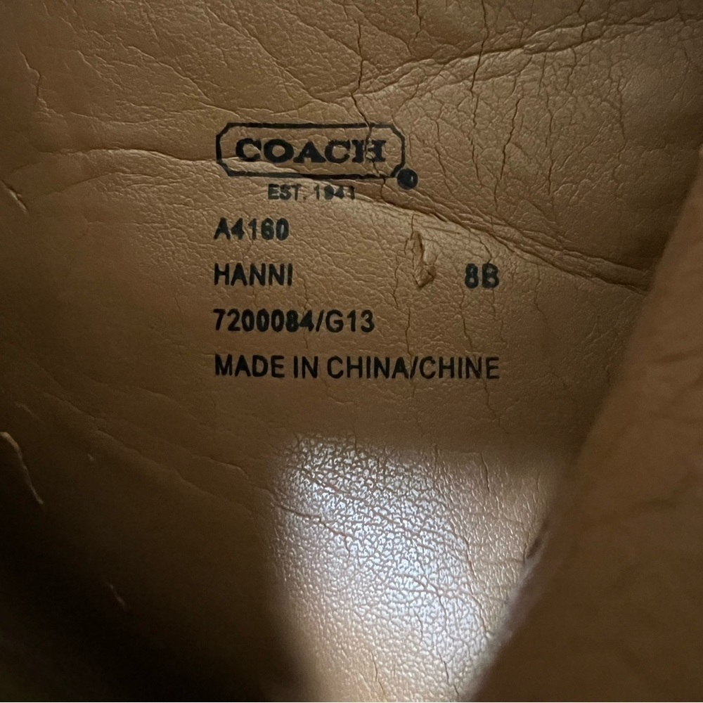 Coach HANNI Gray Signature Embossed Suede Ankle Boot. Size 8 - Picture 7 of 7